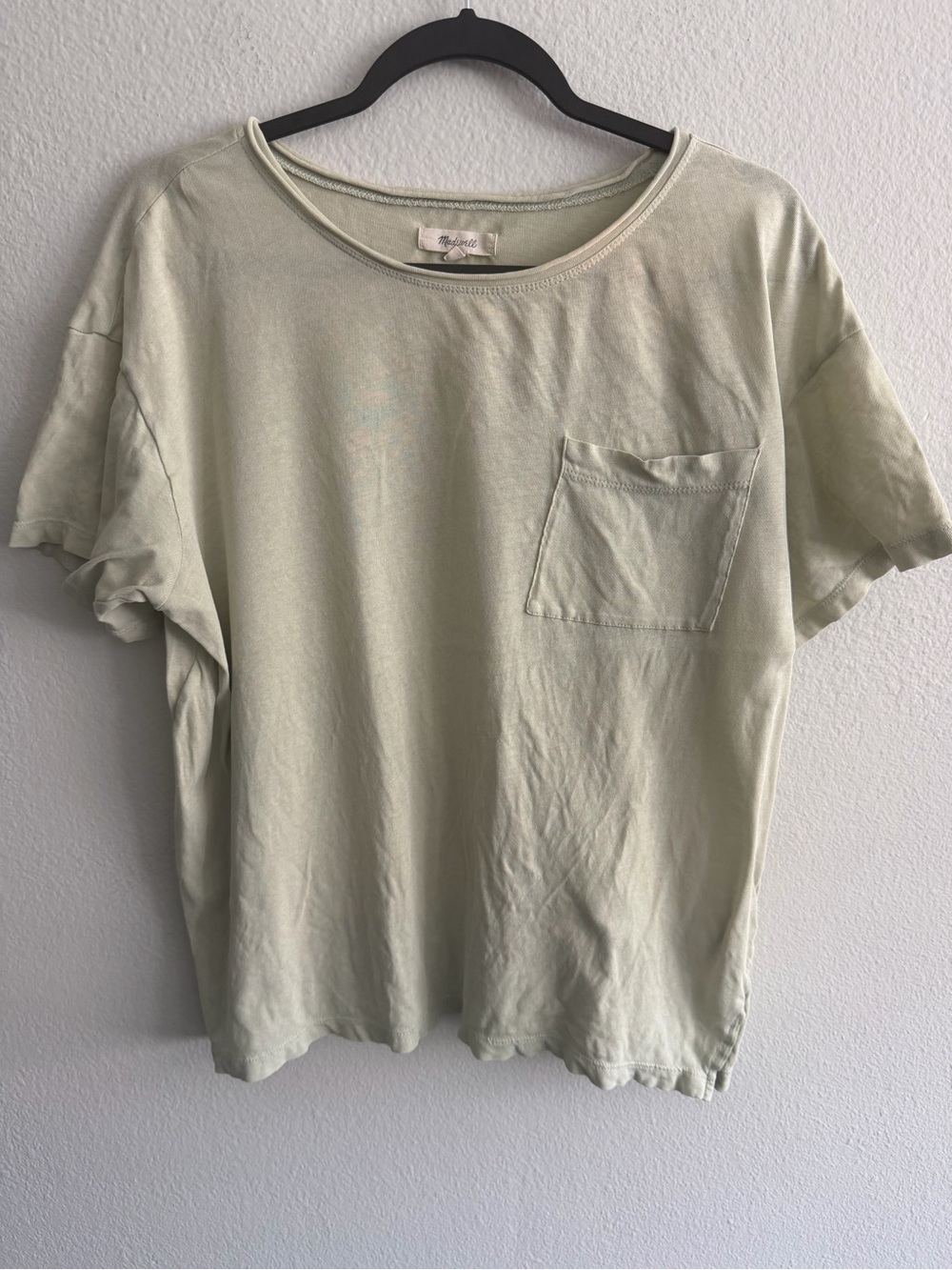 Madewell All Day Pocket Tee in Sage Green Seagrass Size M 100% Cotton